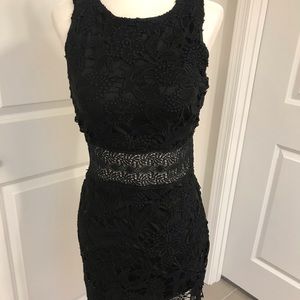 Black lace mini dress